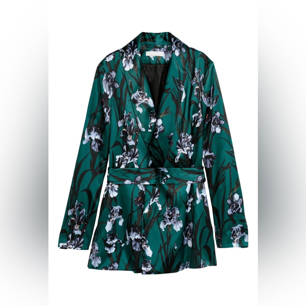 Floral Blazer with Belt